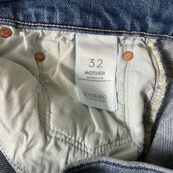 Mother The Hiker Hover Penny For Your Thoughts Slim Straight Leg Jeans 32 - Picture 5 of 7